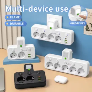 Multiprise avec USB-C et ports USB, prise EU et interrupteur lumineux
