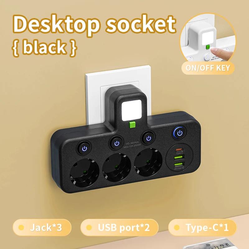 Bloc prise murale USB à interrupteurs séparés 2500 W – Image 7
