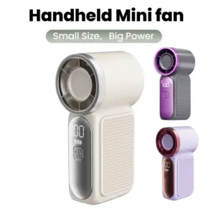 Ventilateur portable 5 vitesses rechargeable en USB-C avec écran