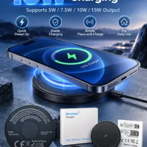Chargeur magnétique avec support pliable, sans fil 15 W