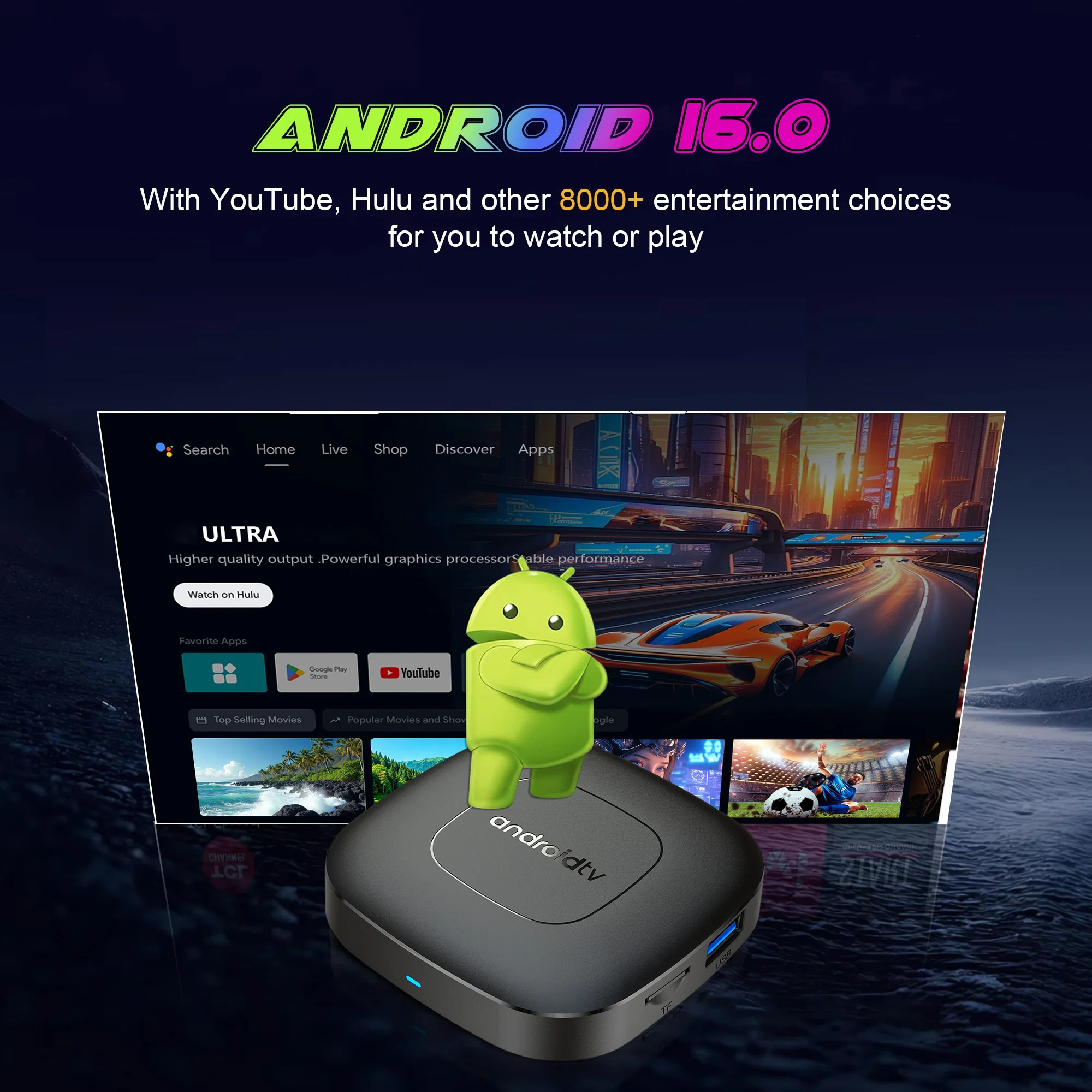 Box Android 16 4K wifi 6 avec télécommande à commande vocale – Image 5