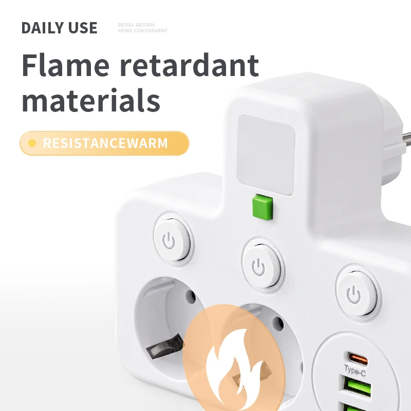 Bloc prise murale USB à interrupteurs séparés 2500 W – Image 4