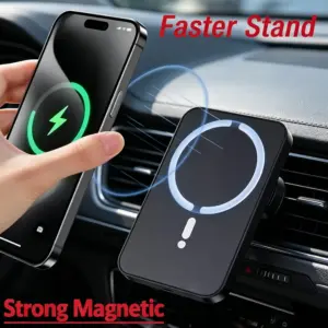 Support voiture chargeur magnétique 15 W pour grille d’aération