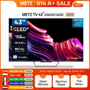TV Metz écran mat QLED+ 4K 43 pouces avec Google TV