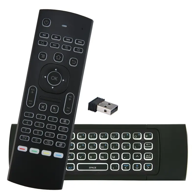Air mouse à apprentissage IR avec clavier, gyroscope et récepteur USB