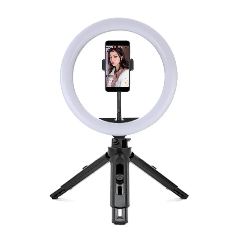 Anneau lumineux 10 pouces orientable avec support métal de 19 cm