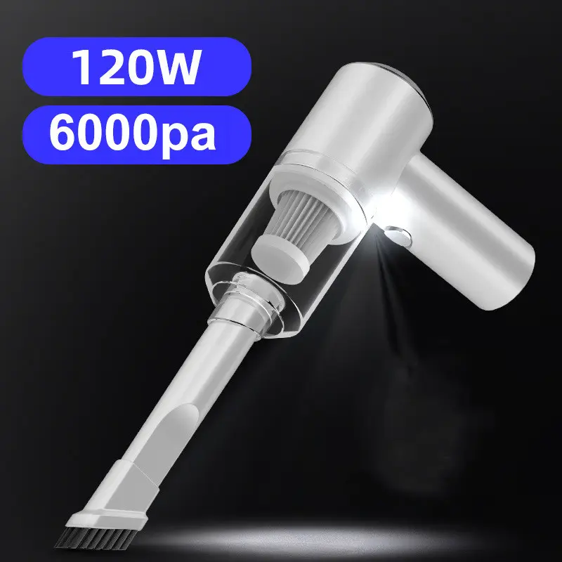 Aspirateur sans fil 6000 Pa 120W pour voiture, maison et bureau