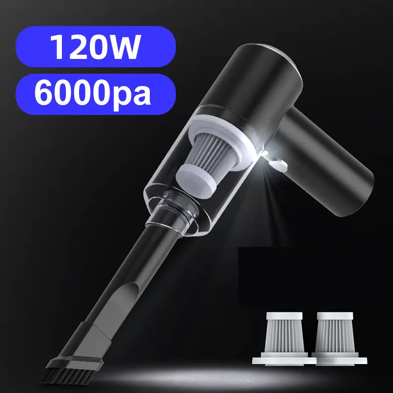 Aspirateur sans fil 6000 Pa 120W pour voiture, maison et bureau