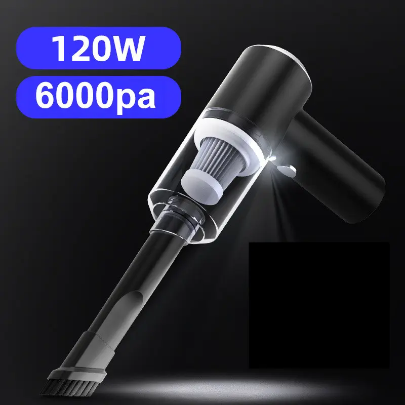 Aspirateur sans fil 6000 Pa 120W pour voiture, maison et bureau
