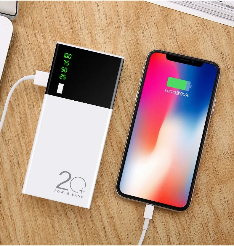 Batterie externe 18650 de 20 000 mAh avec câble de charge