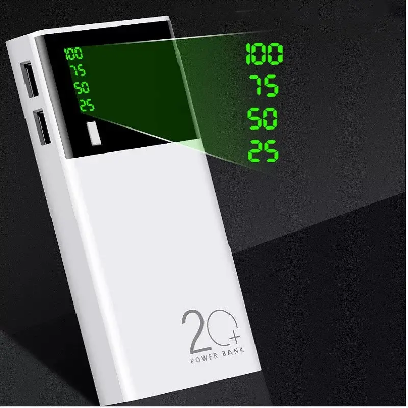 Batterie externe 18650 de 20 000 mAh avec câble de charge