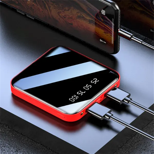 Batterie externe miroir à écran numérique, 10 000 ou 20 000 mAh