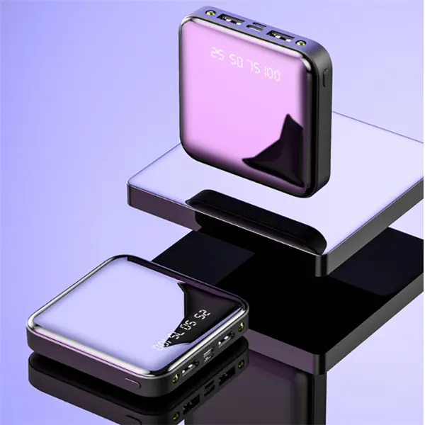 Batterie externe miroir à écran numérique, 10 000 ou 20 000 mAh