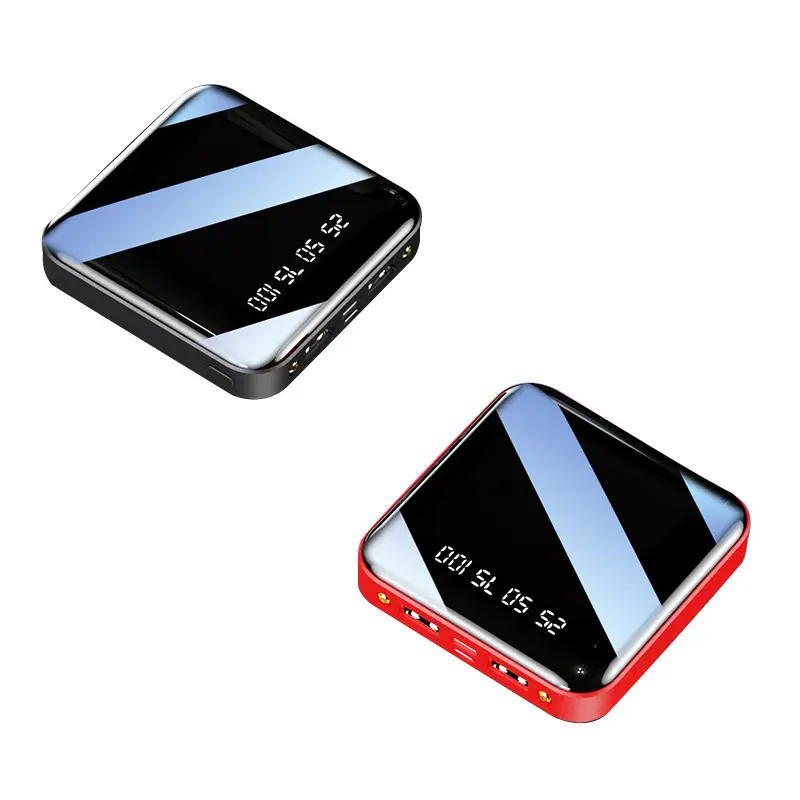 Batterie externe miroir à écran numérique, 10 000 ou 20 000 mAh