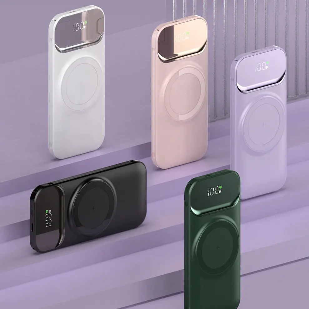 Batterie magnétique avec câbles, charge rapide 22,5 W, 10000 mAh