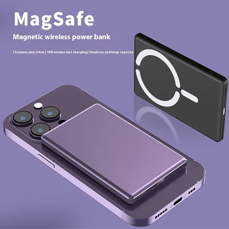 Batterie magnétique ultra fine en alliage, 9 mm, 5 000 ou 10 000 mAh