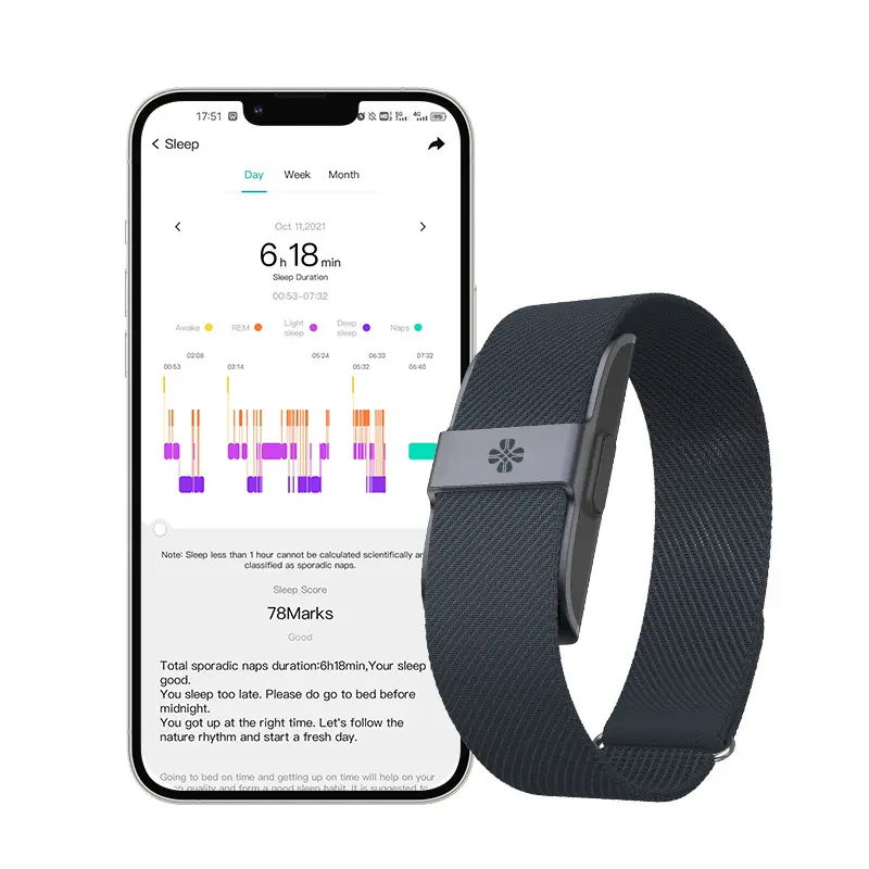 Bracelet connecté 14 jours d’autonomie, podomètre et suivi du sommeil