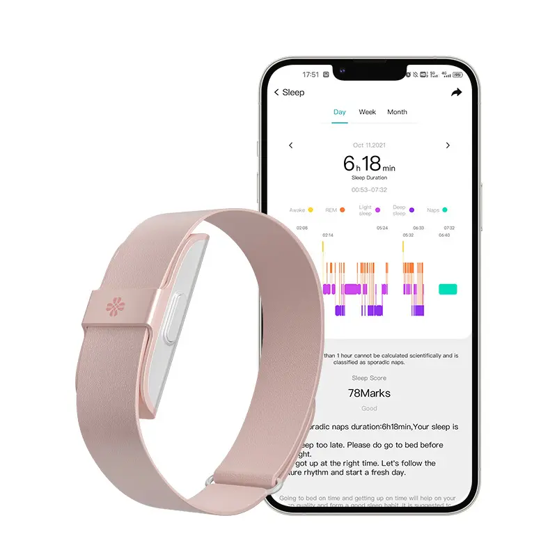 Bracelet connecté 14 jours d’autonomie, podomètre et suivi du sommeil