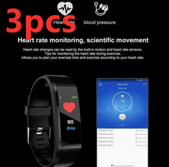 Bracelet connecté OLED IPX7 avec alerte anti-perte et suivi du sommeil