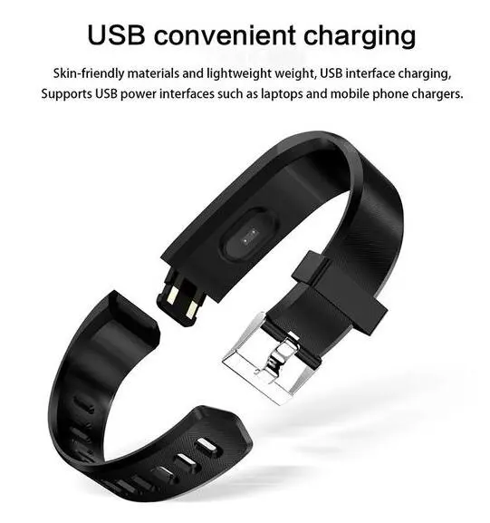 Bracelet connecté OLED IPX7 avec alerte anti-perte et suivi du sommeil