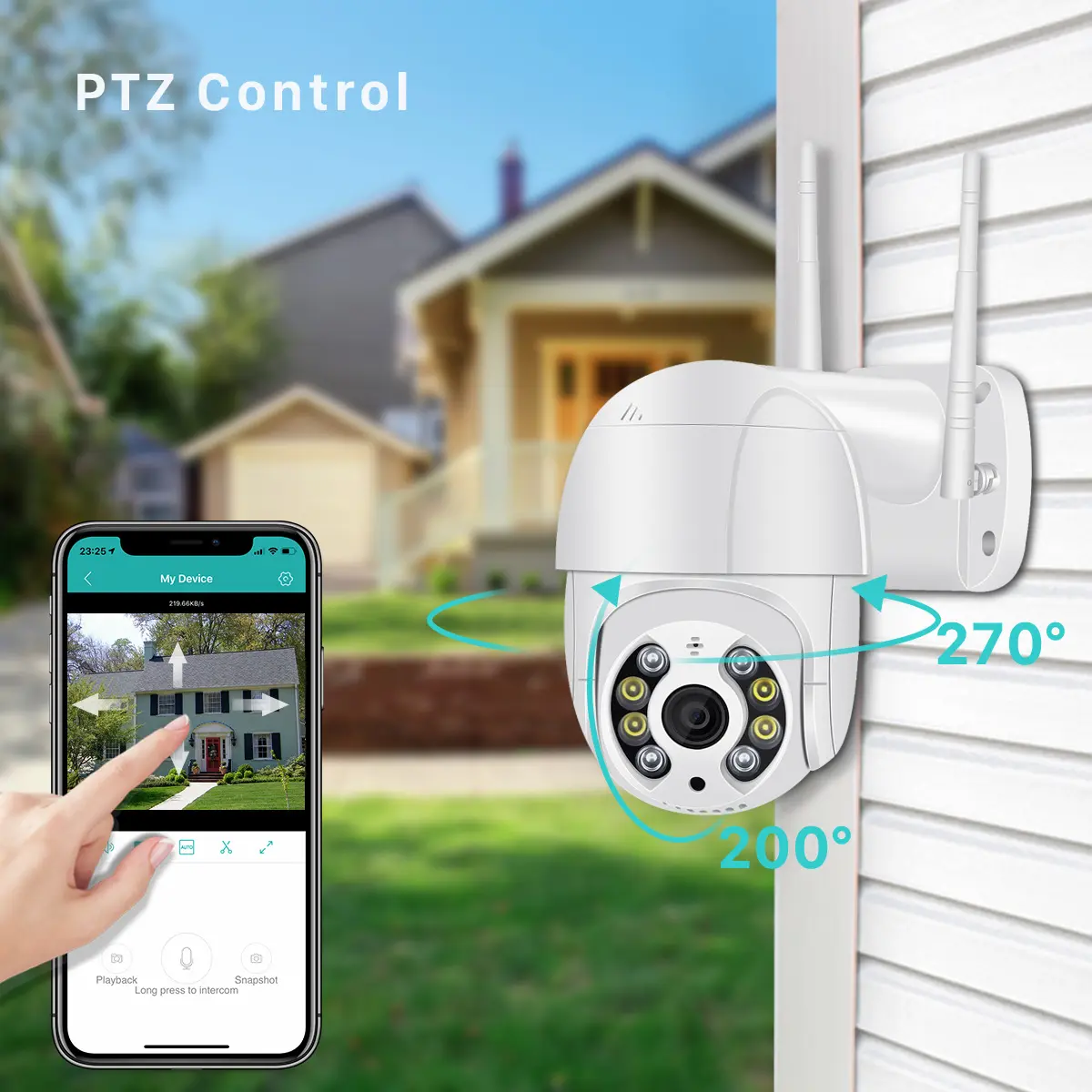 Caméra dôme extérieure IP66 wifi Full HD 1080p orientable