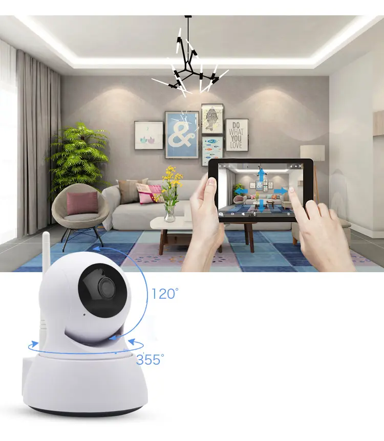 Caméra IP wifi 720p avec vision nocturne infrarouge de 10 m