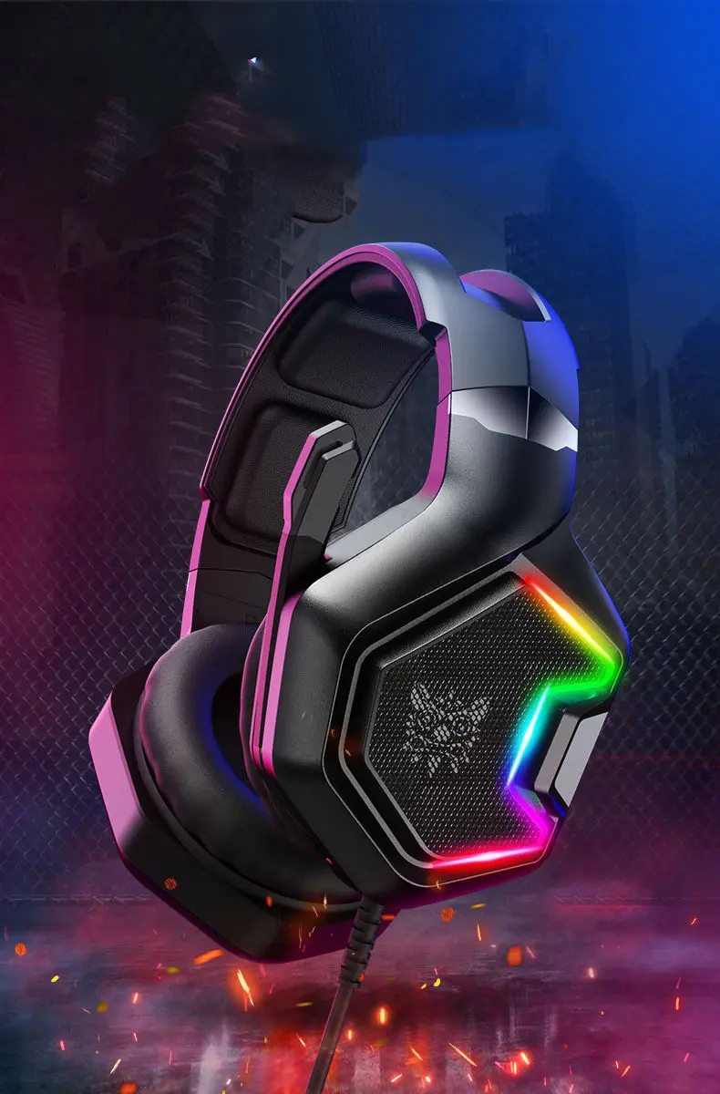 Casque gamer câble tressé de 2,2 m avec micro et jack 3,5 mm