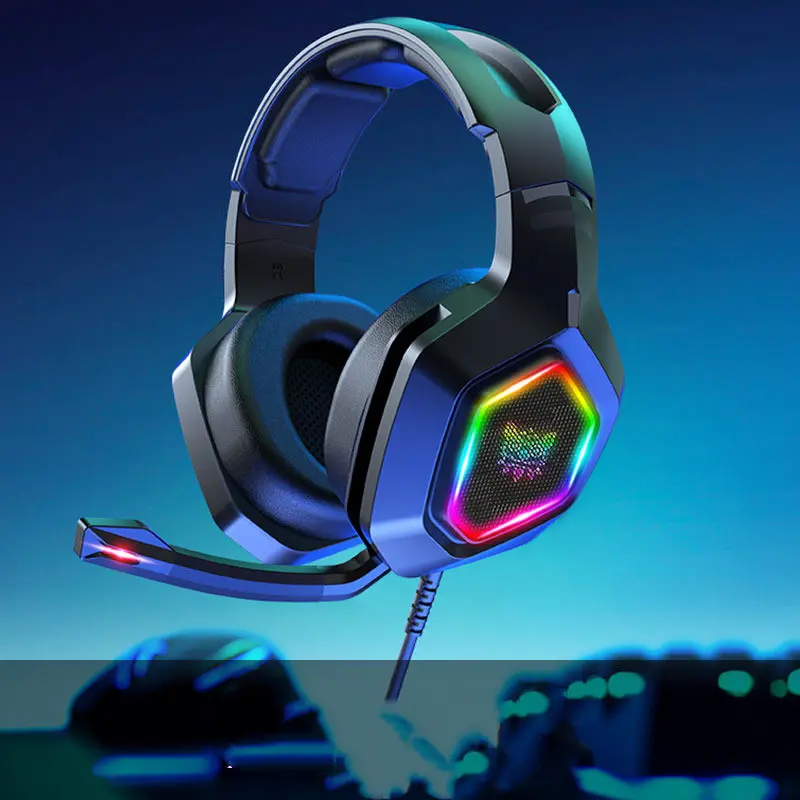 Casque gamer câble tressé de 2,2 m avec micro et jack 3,5 mm