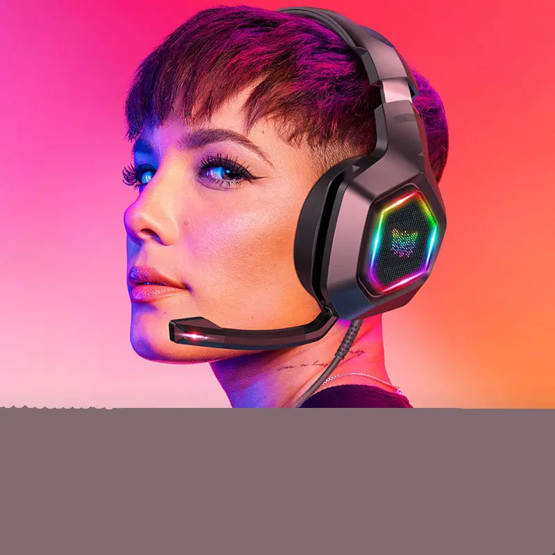 Casque gamer câble tressé de 2,2 m avec micro et jack 3,5 mm