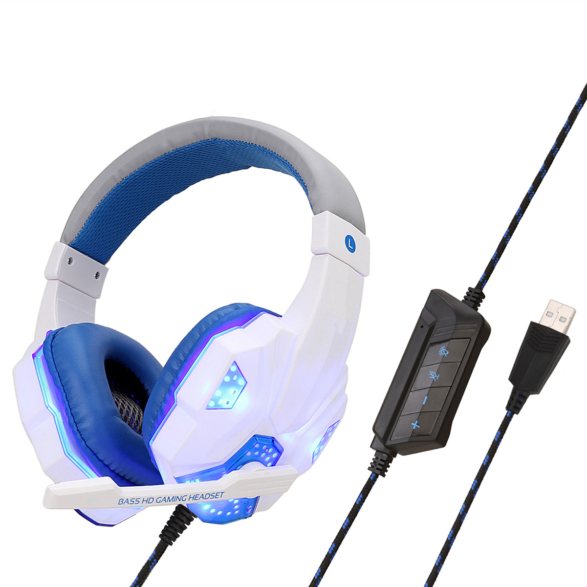Casque gamer jack ou USB avec micro et éclairage, plusieurs versions