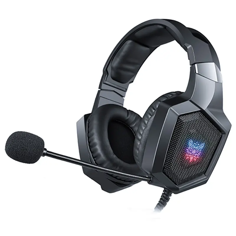 Casque gamer lumineux PC filaire avec prise jack 3,5 mm
