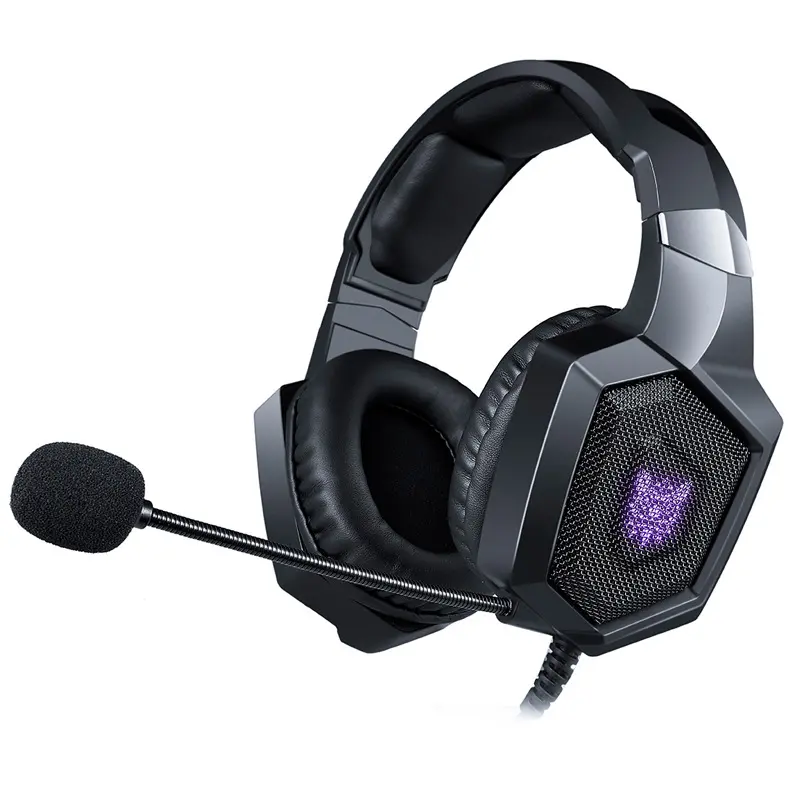 Casque gamer lumineux PC filaire avec prise jack 3,5 mm