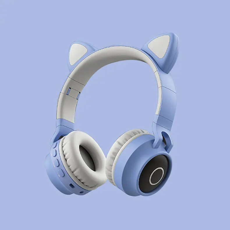 Casque oreilles de chat lumineux Bluetooth 5.0 pliable avec micro