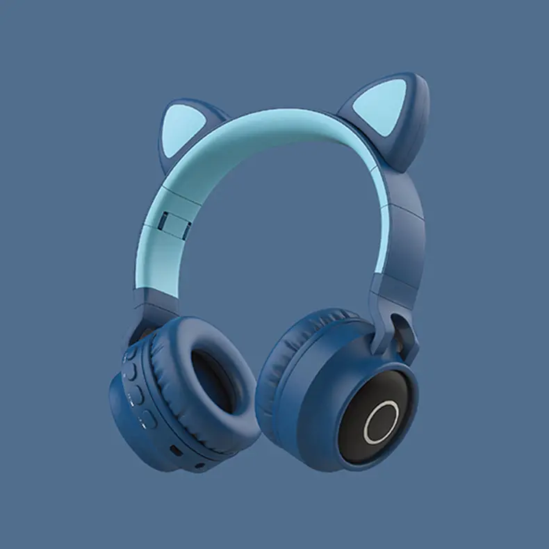 Casque oreilles de chat lumineux Bluetooth 5.0 pliable avec micro