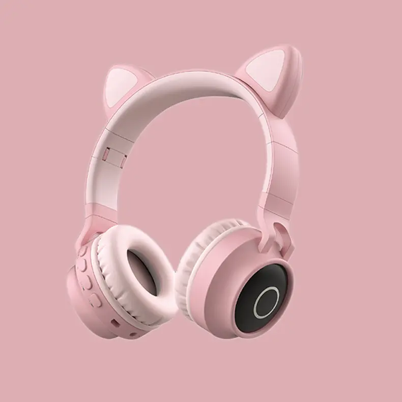 Casque oreilles de chat lumineux Bluetooth 5.0 pliable avec micro