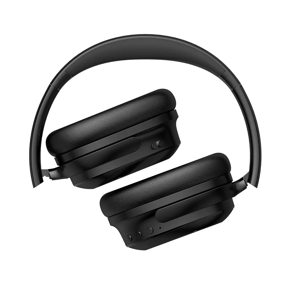 Casque sans fil noir à arceau, Bluetooth 5.0, micro pour les appels