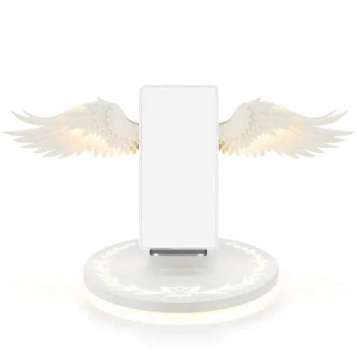 Chargeur à ailes lumineuses sans fil 10 W avec LED colorées