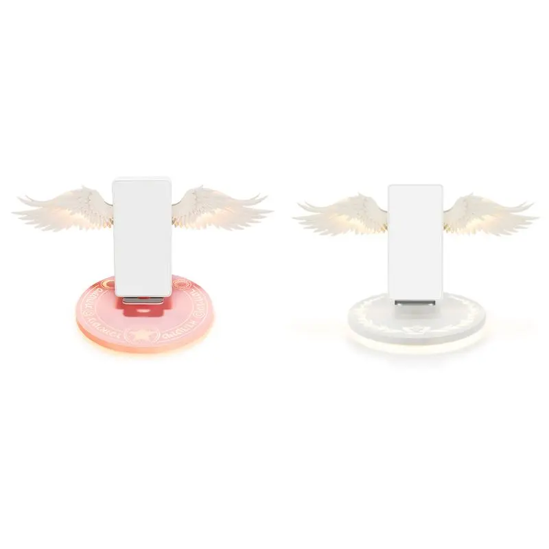 Chargeur à ailes lumineuses sans fil 10 W avec LED colorées