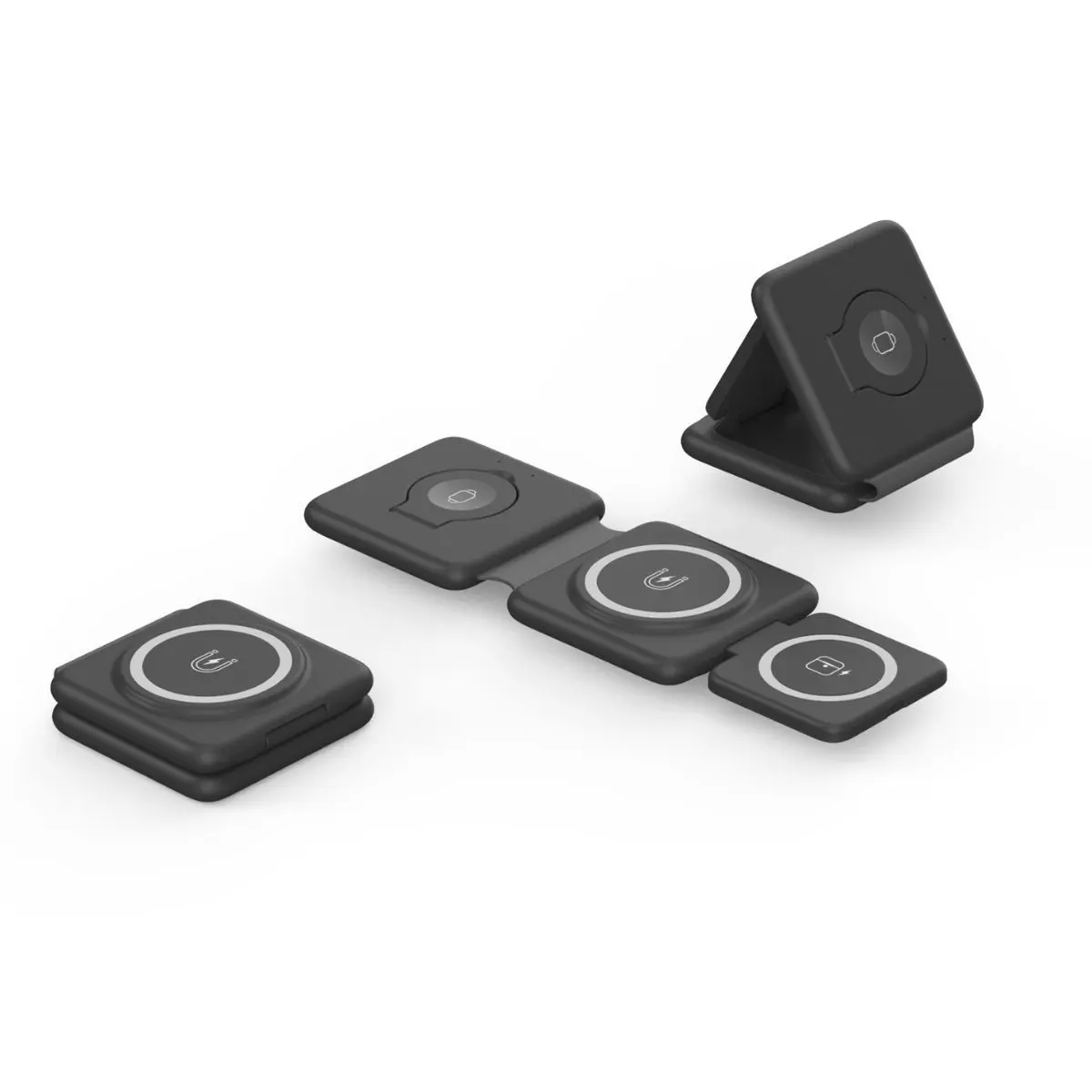 Chargeur sans fil pliable 3 en 1 magnétique, jusqu’à 15 W