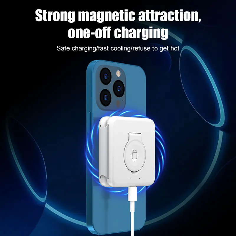 Chargeur sans fil pliable 3 en 1 magnétique, jusqu’à 15 W