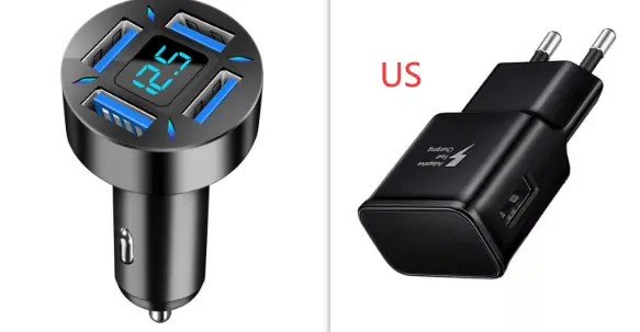 Chargeur voiture 4 ports USB avec charge rapide et afficheur LED