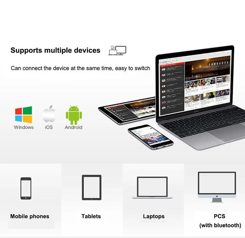 Clavier enroulable Bluetooth avec support pour tablette, 3 appareils