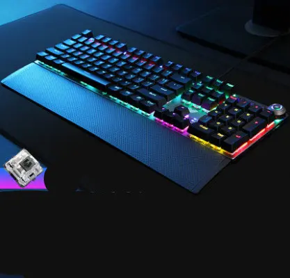 Clavier mécanique 108 touches filaire USB avec repose-poignets