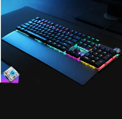 Clavier mécanique 108 touches filaire USB avec repose-poignets
