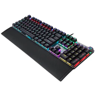 Clavier mécanique 108 touches filaire USB avec repose-poignets