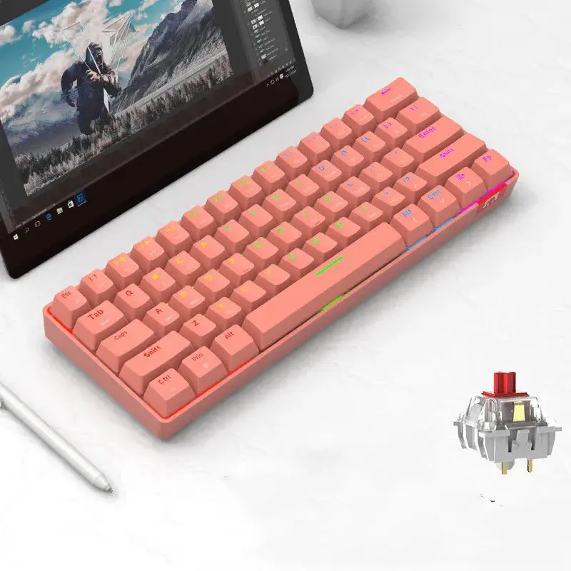 Clavier mécanique 61 touches Bluetooth 5.0 et filaire USB-C