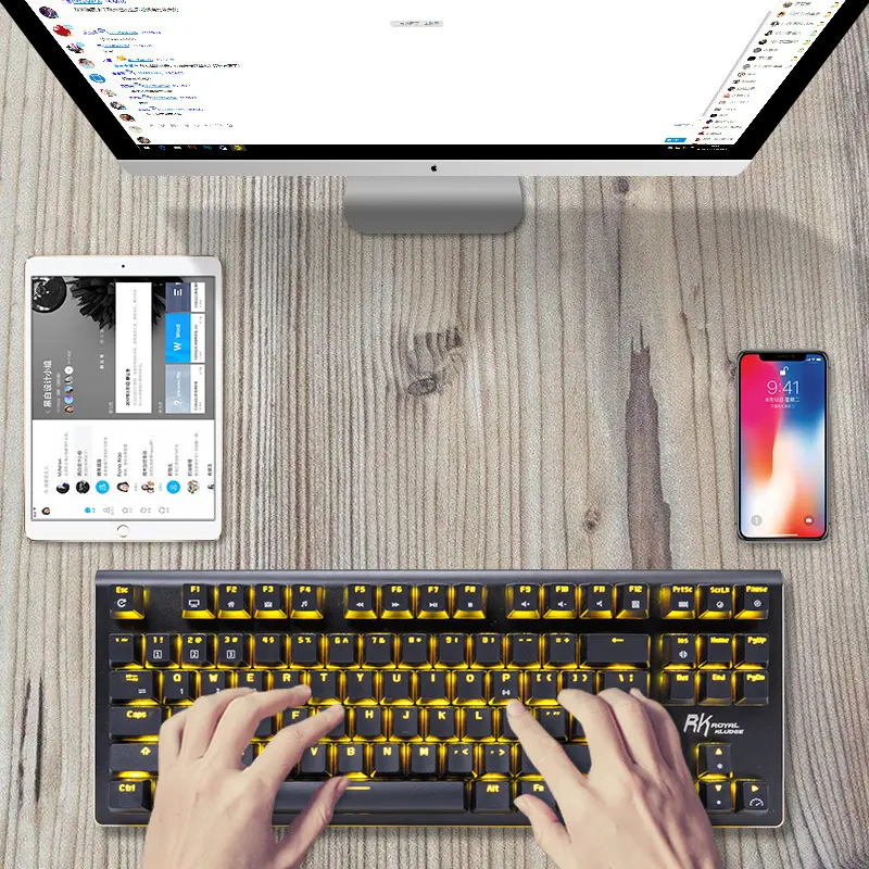 Clavier mécanique 87 touches Bluetooth et USB, switchs au choix