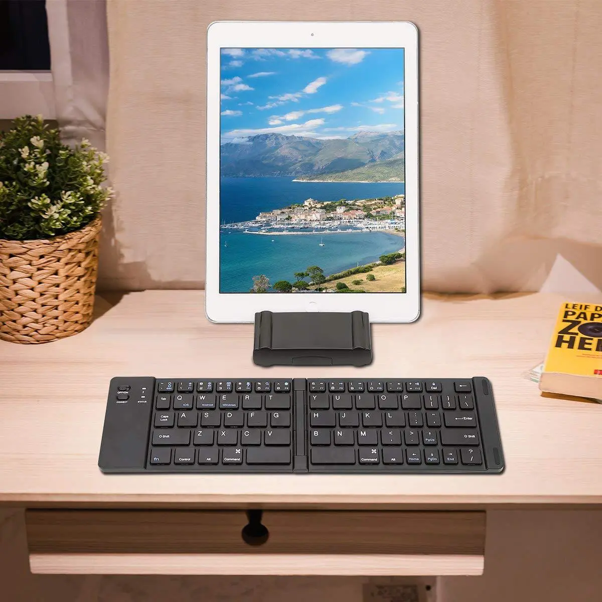 Clavier pliant de poche Bluetooth pour téléphone et tablette