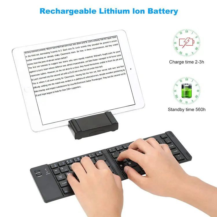 Clavier pliant de poche Bluetooth pour téléphone et tablette