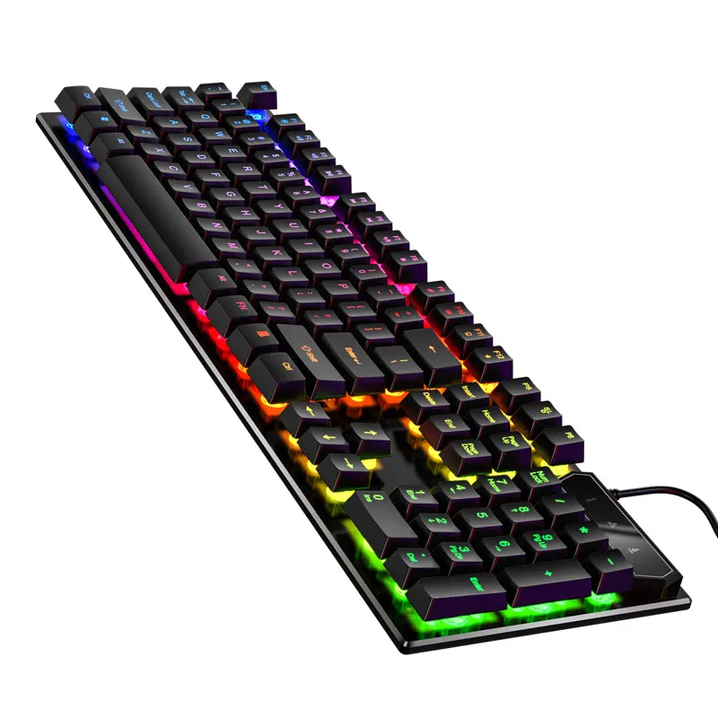 Clavier rétroéclairé multicolore 104 touches, filaire USB